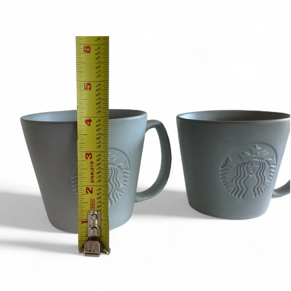 STARBUCKS GRANDE 16oz GRANDE/12oz TALL 2019 Siren Iconic Mermaid Matte Grey Mugs